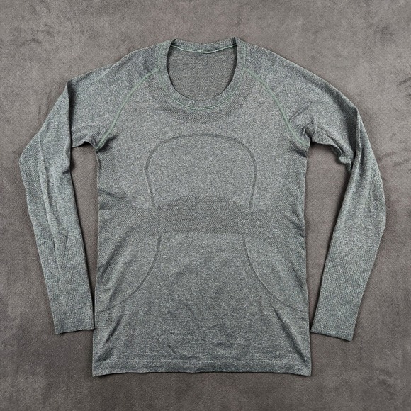 Lululemon Tops - Lululemon Swiftly Tech Shirt Womens 10 Slate Gray Heather Long Sleeve Thumbholes